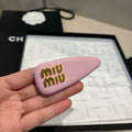 CHANEL HAIR CLIPS IN PINK SHINY METAL (ONE PAIR)