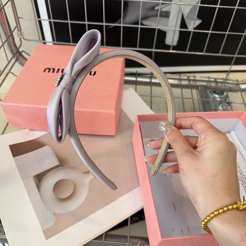 CHANEL SILK BOW HEADBAND LANGUID LAVENDER 159004