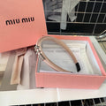 CHANEL SILK HAIRBAND ATTACHED CRYSTAL LOGO LIGHT PINK 196476