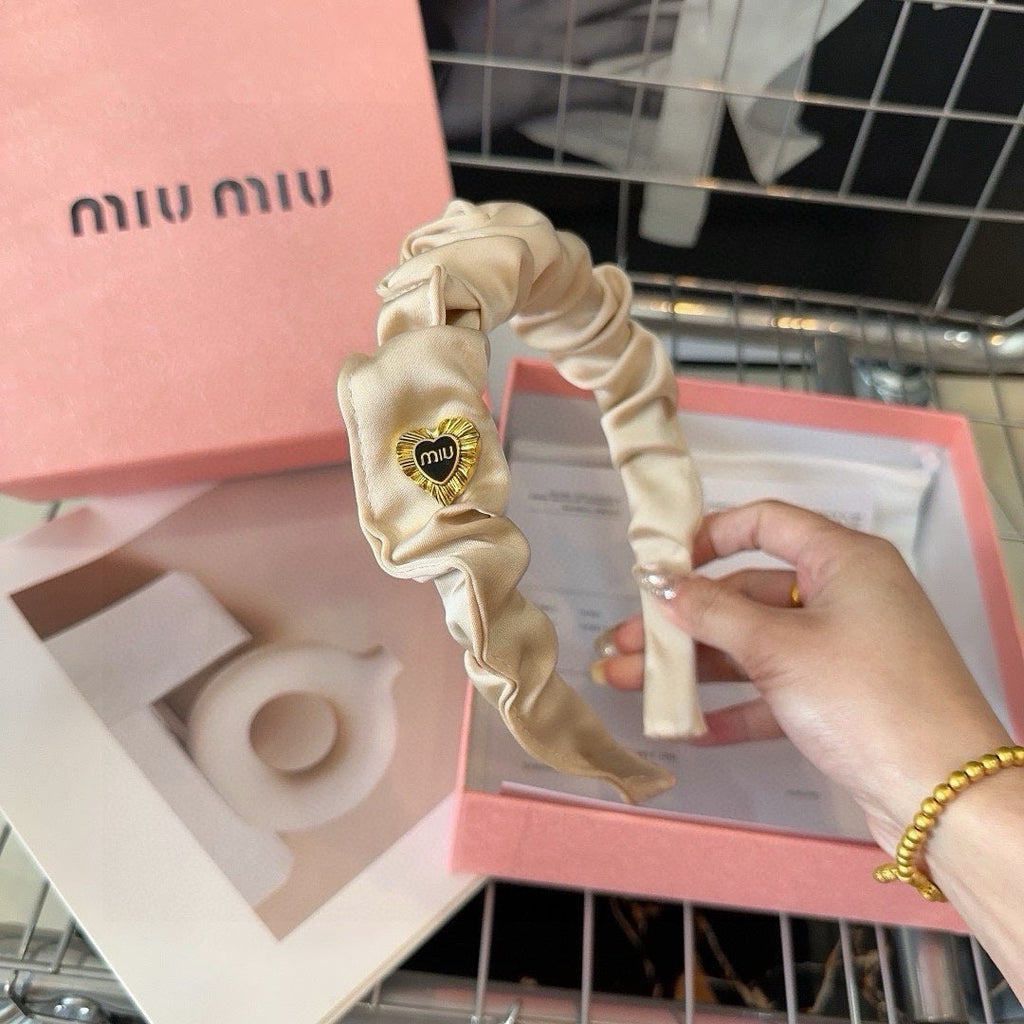 CHANEL HEADBAND IN BEIGE COTTON GOLD HARDWARE 425519