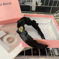 CHANEL HEADBAND IN BLACK COTTON GOLD HARDWARE 425520