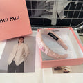 CHANEL LIGHT PINK HEADBAND ATTACHED SEQUINS TWEED 425521