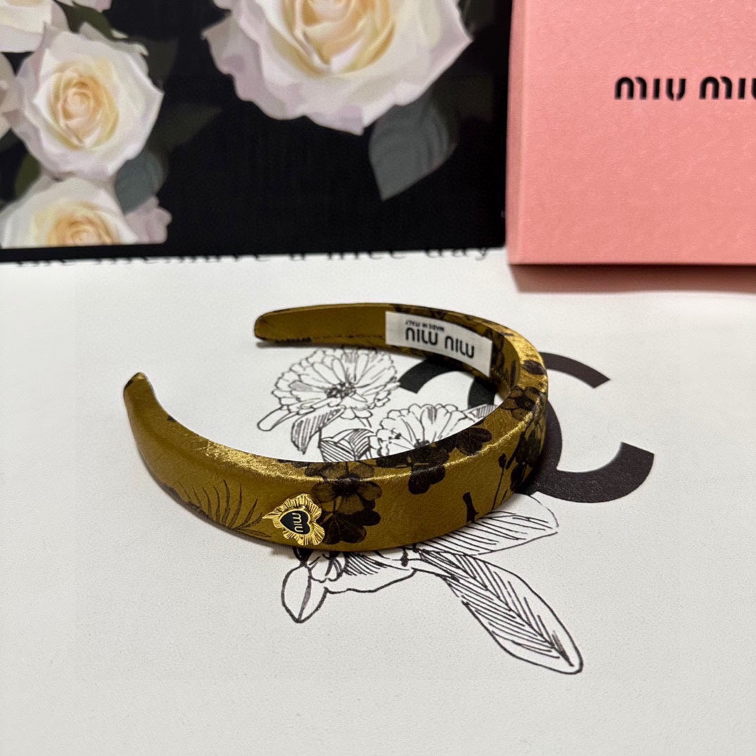 CHANEL SILK THICK HEADBAND DIJON YELLOW 239959