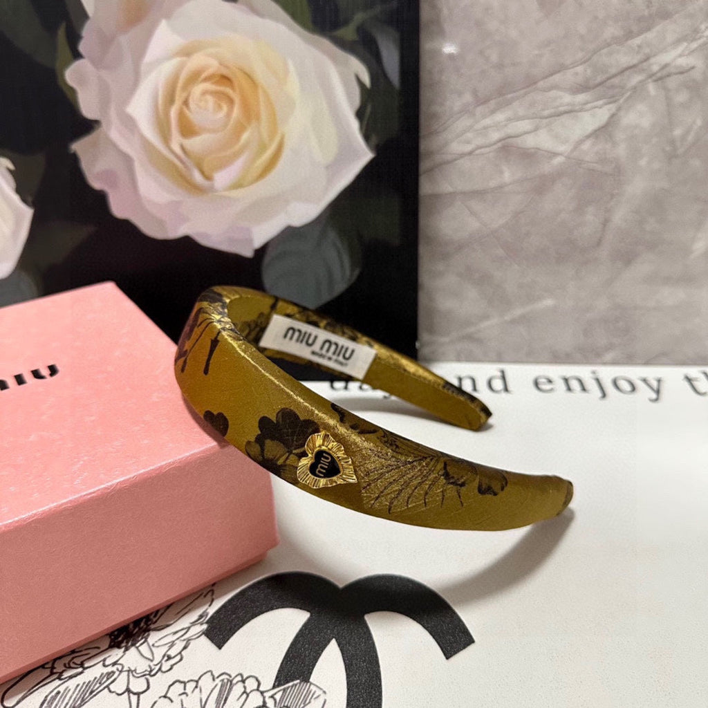 CHANEL SILK THICK HEADBAND DIJON YELLOW 239959