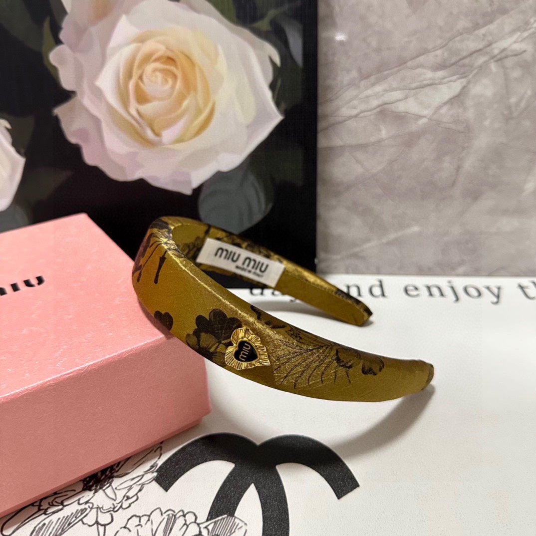 CHANEL SILK THICK HEADBAND DIJON YELLOW 239959