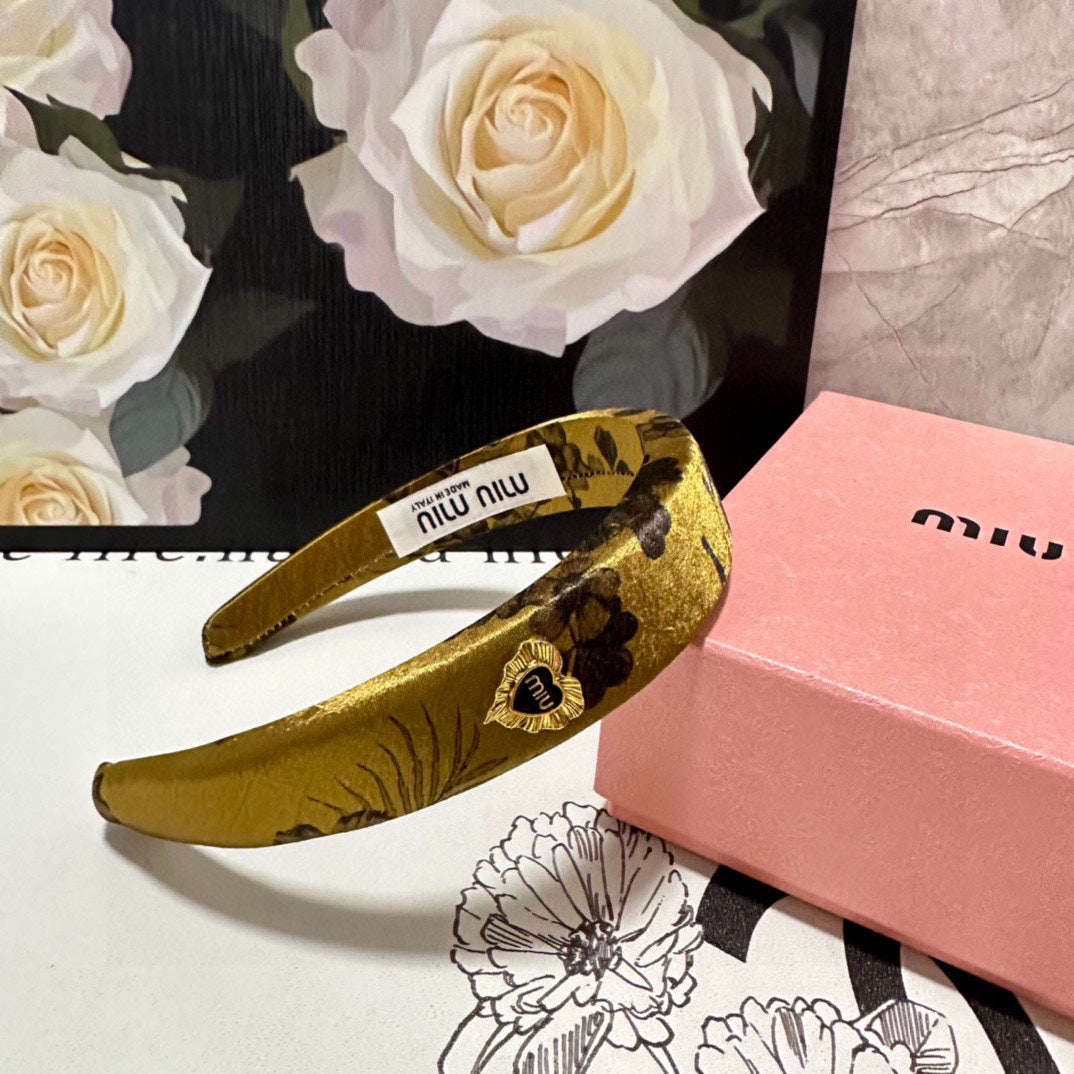 CHANEL SILK THICK HEADBAND DIJON YELLOW 239959