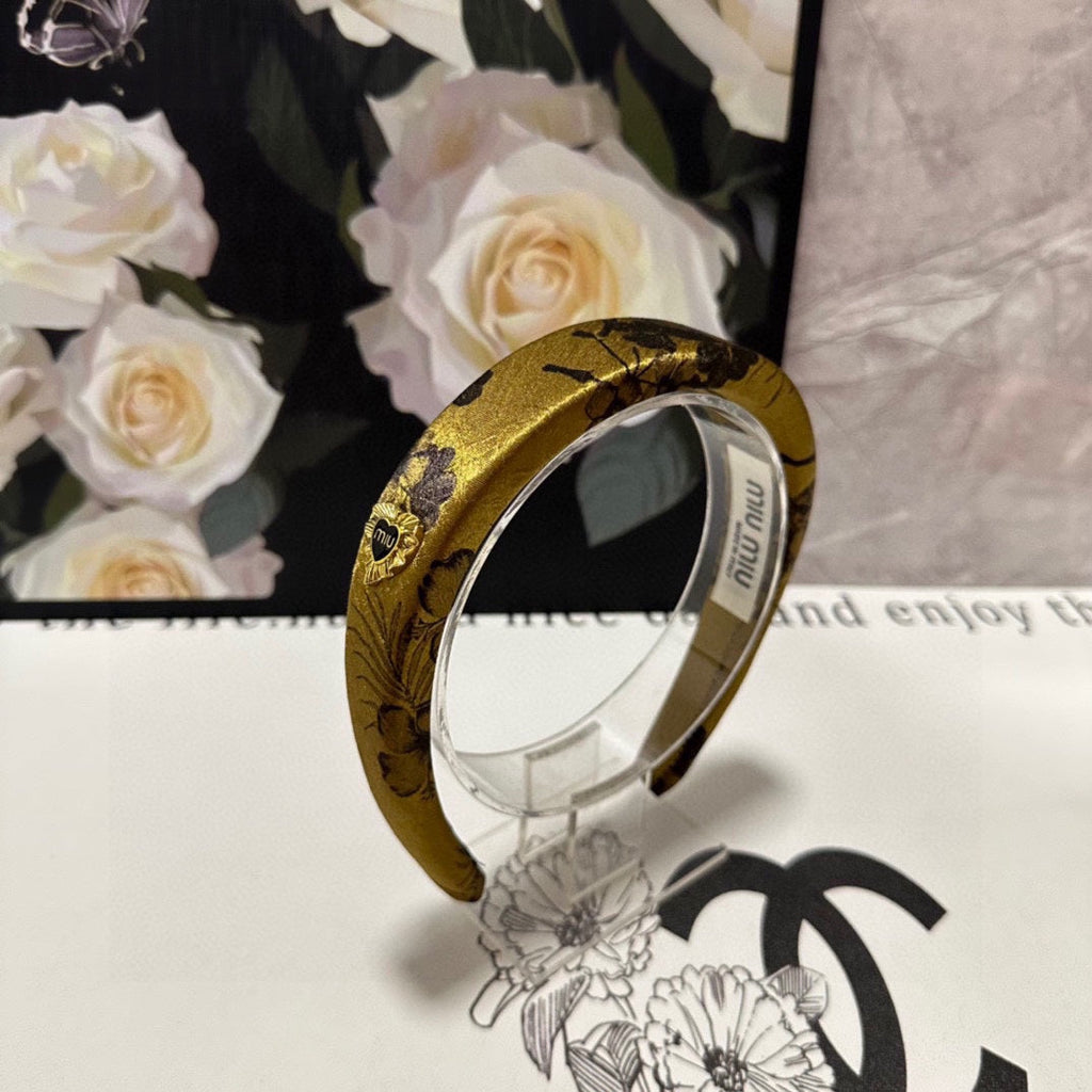CHANEL SILK THICK HEADBAND DIJON YELLOW 239959