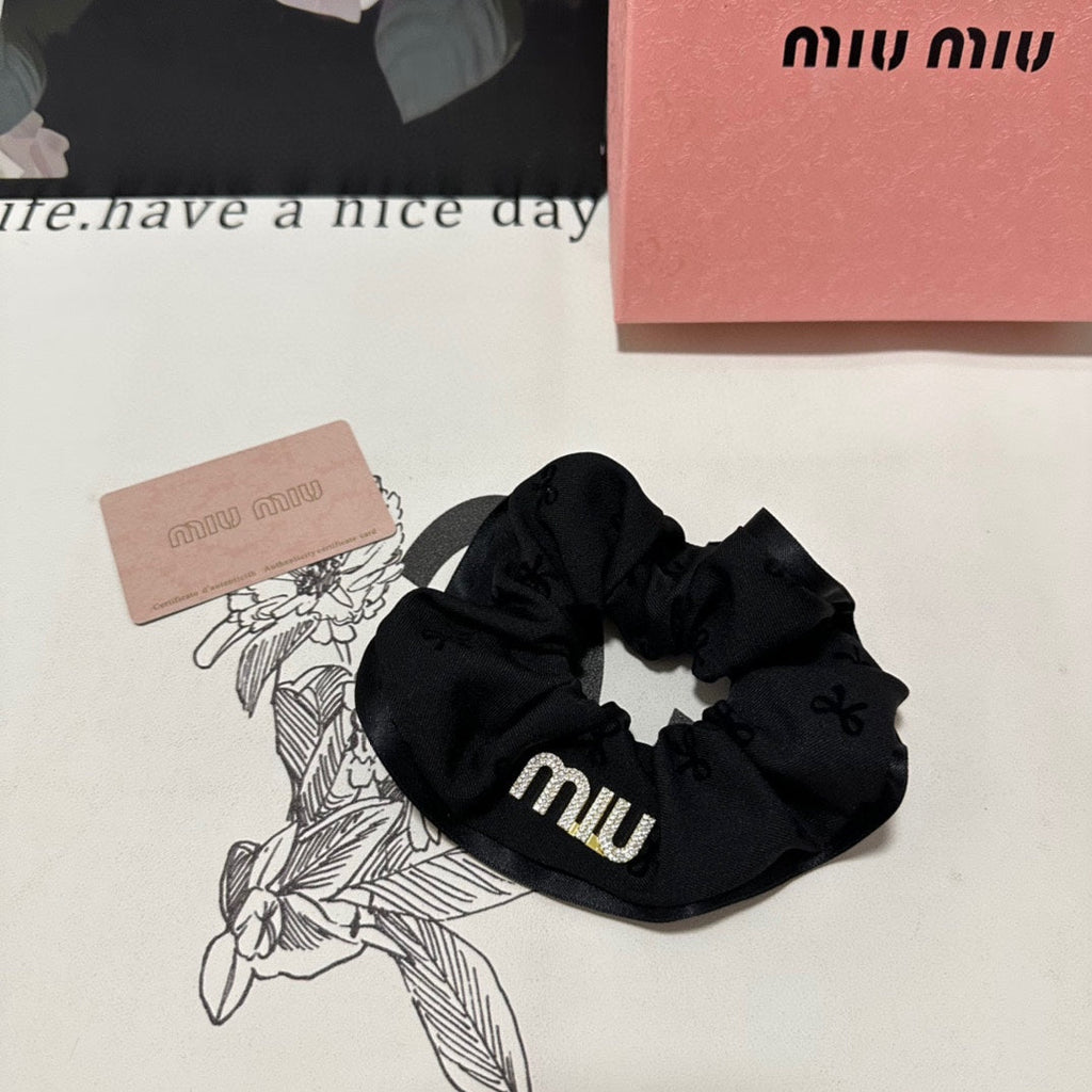 CHANEL HAIR TIE IN BLACK SPANDEX FABRIC 432827