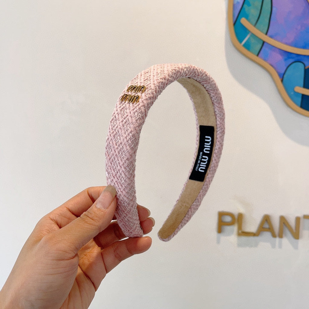 CHANEL SIMPLE HAIRBAND IN LIGHT PINK TWEED 282732