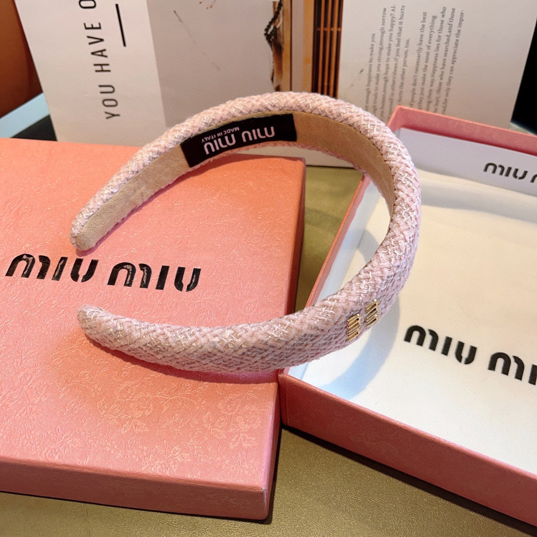 CHANEL SIMPLE HAIRBAND IN LIGHT PINK TWEED 282732