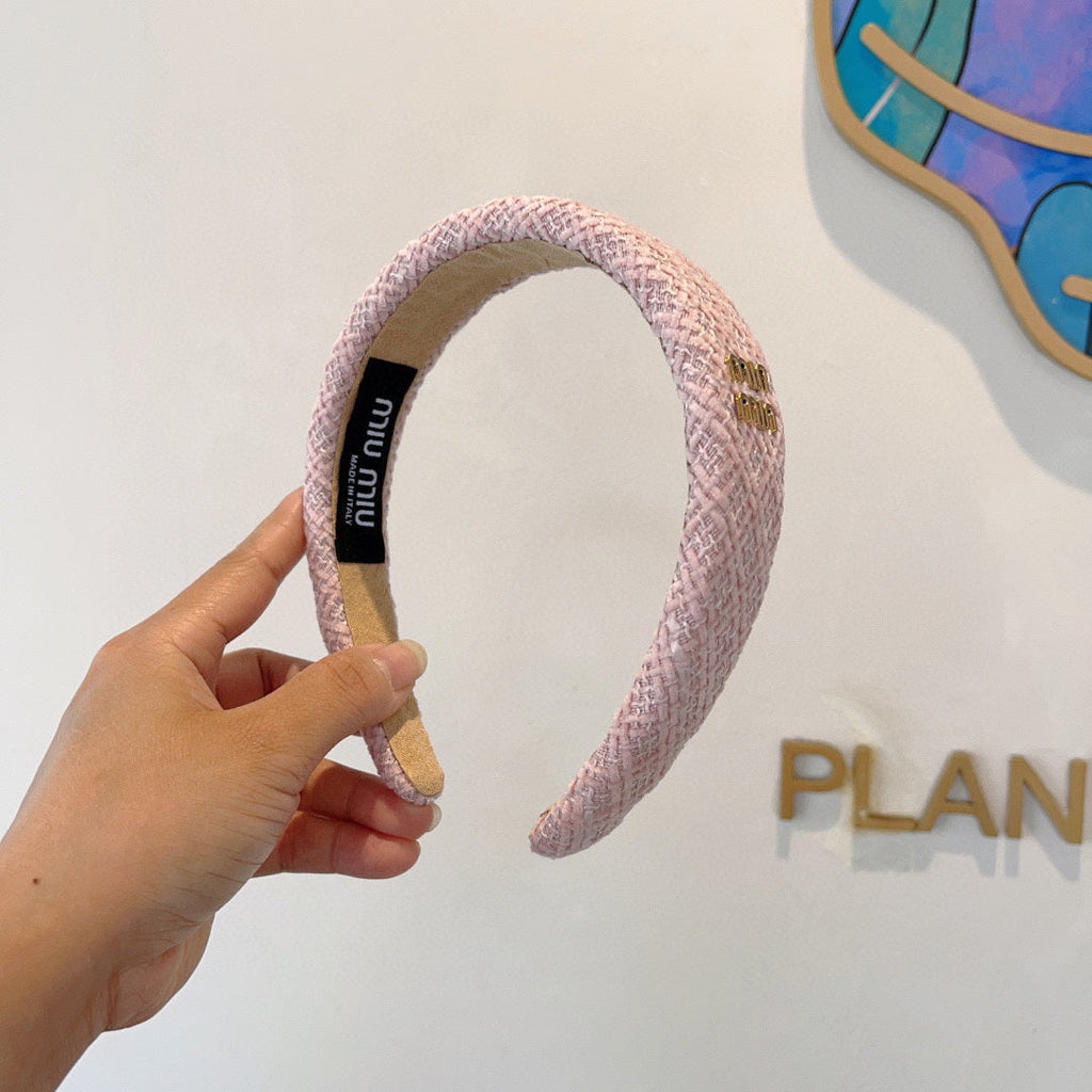 CHANEL SIMPLE HAIRBAND IN LIGHT PINK TWEED 282732