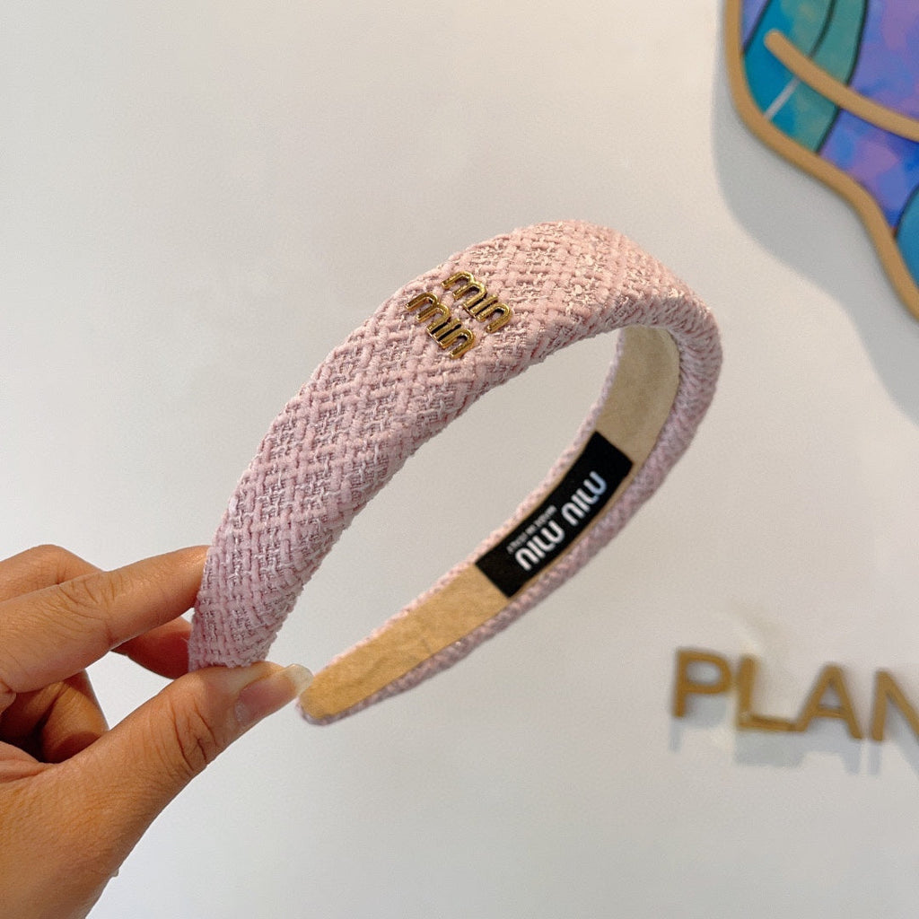 CHANEL SIMPLE HAIRBAND IN LIGHT PINK TWEED 282732