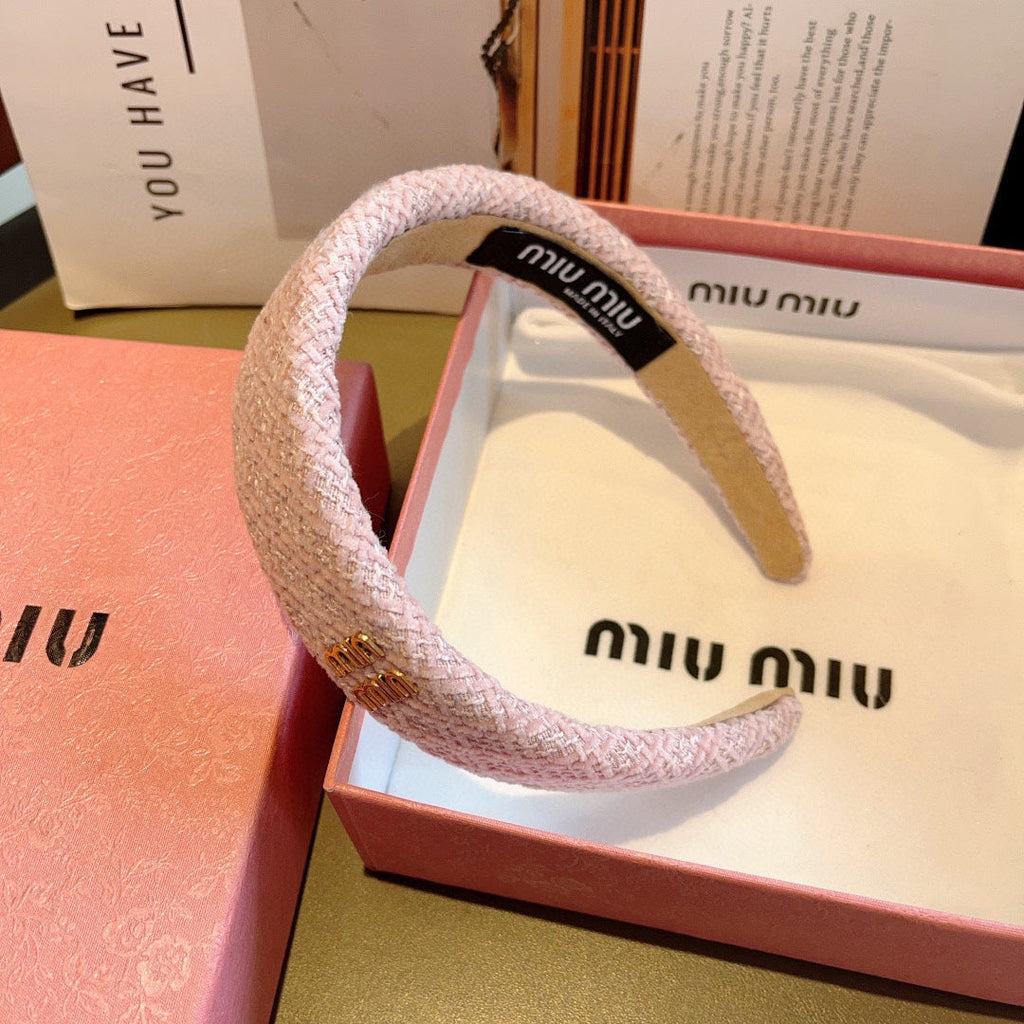 CHANEL SIMPLE HAIRBAND IN LIGHT PINK TWEED 282732