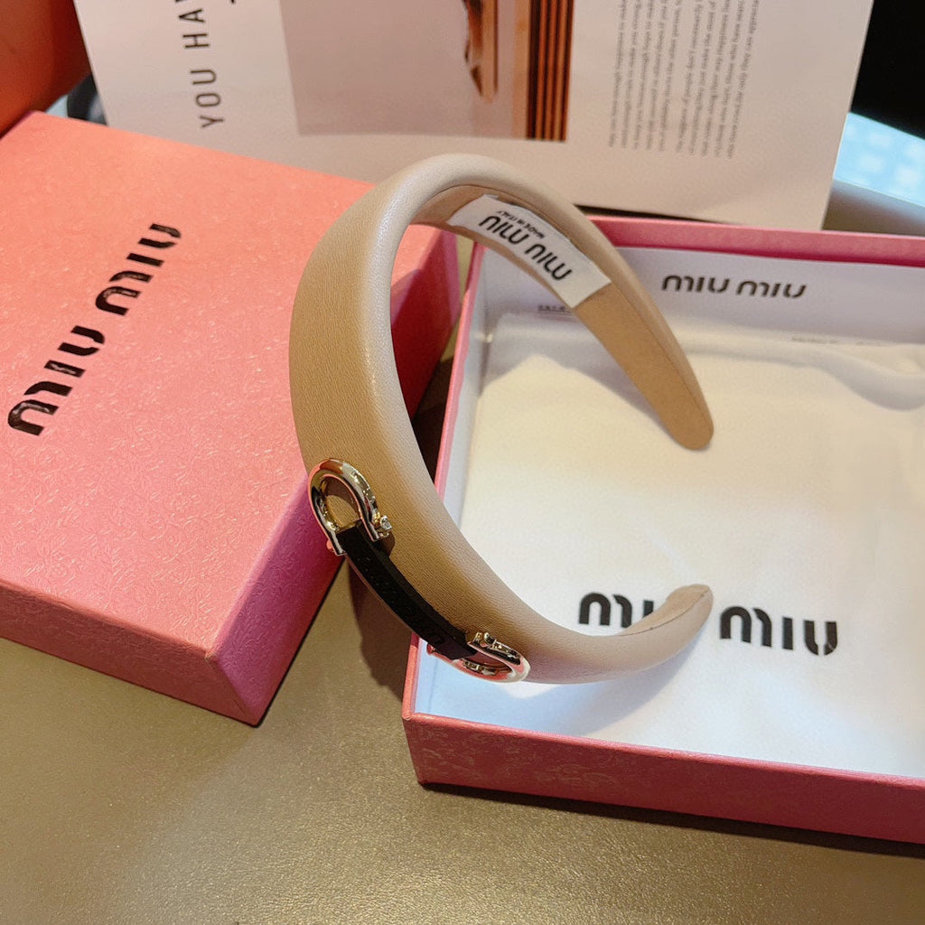 CHANEL GOLD HORSEBIT HEADBAND IN WOOD BROWN CALFSKIN 329350