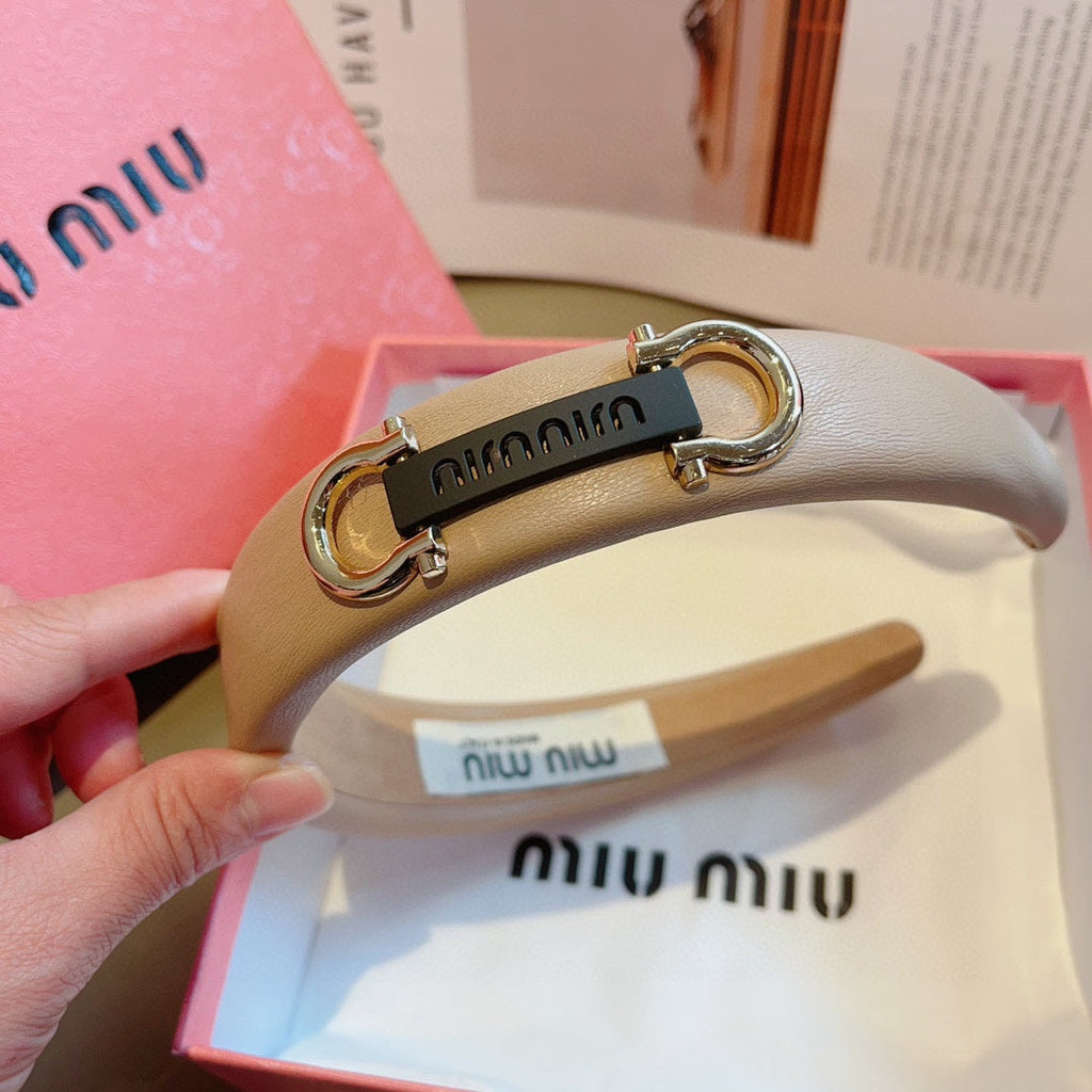 CHANEL GOLD HORSEBIT HEADBAND IN WOOD BROWN CALFSKIN 329350