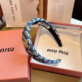 CHANEL CLASSIC BLUE HEADBAND DENIM 402880