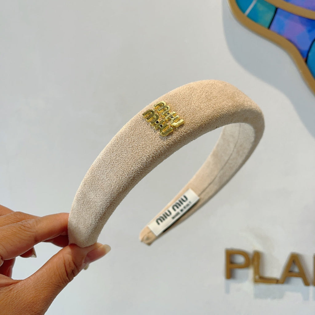 CHANEL THICK HEADBAND IN BEIGE CASHMERE 412453