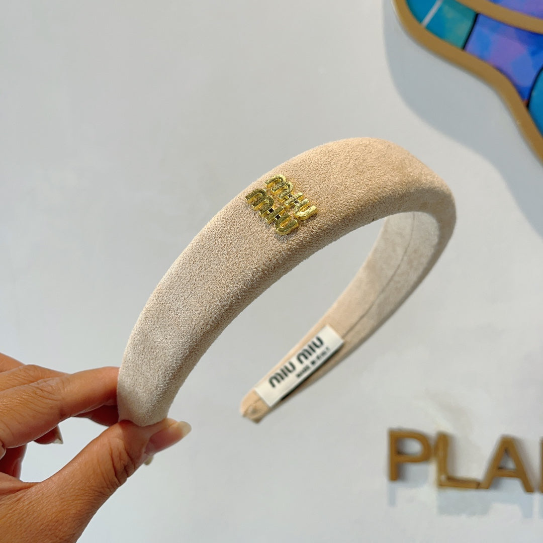 CHANEL THICK HEADBAND IN BEIGE CASHMERE 412453