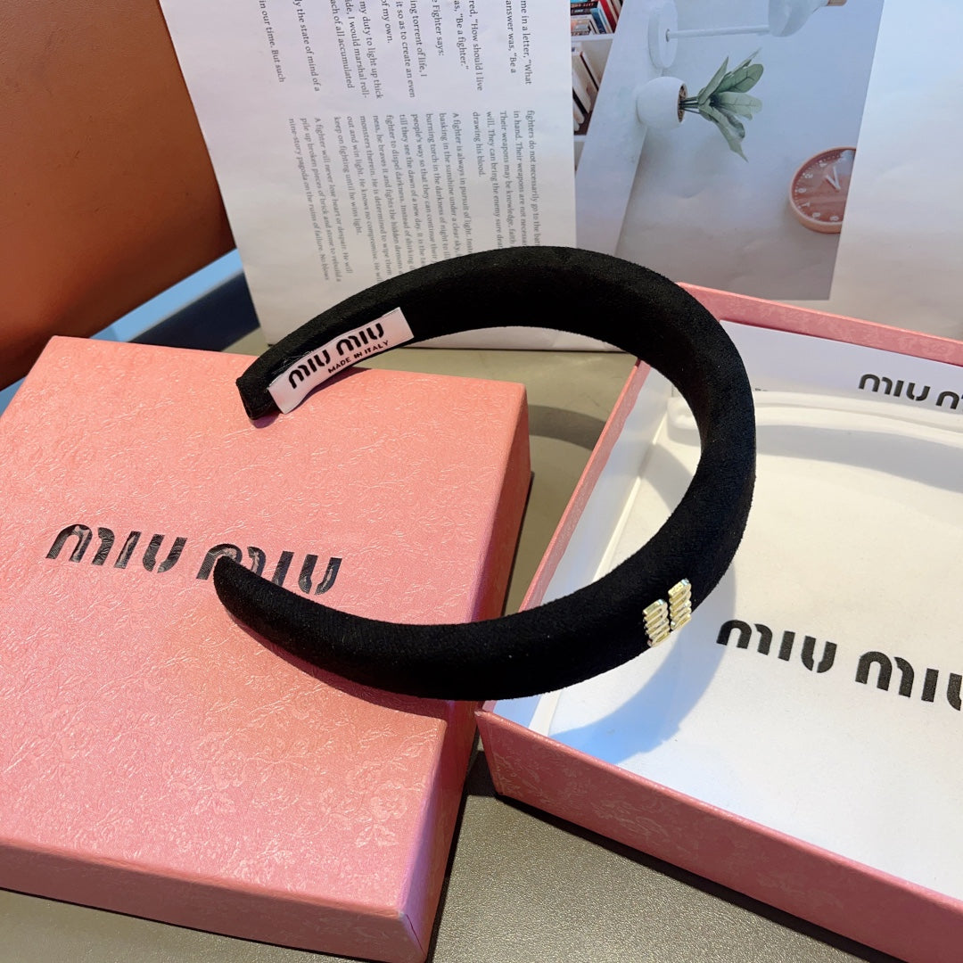CHANEL THICK HEADBAND IN BLACK CASHMERE 412454