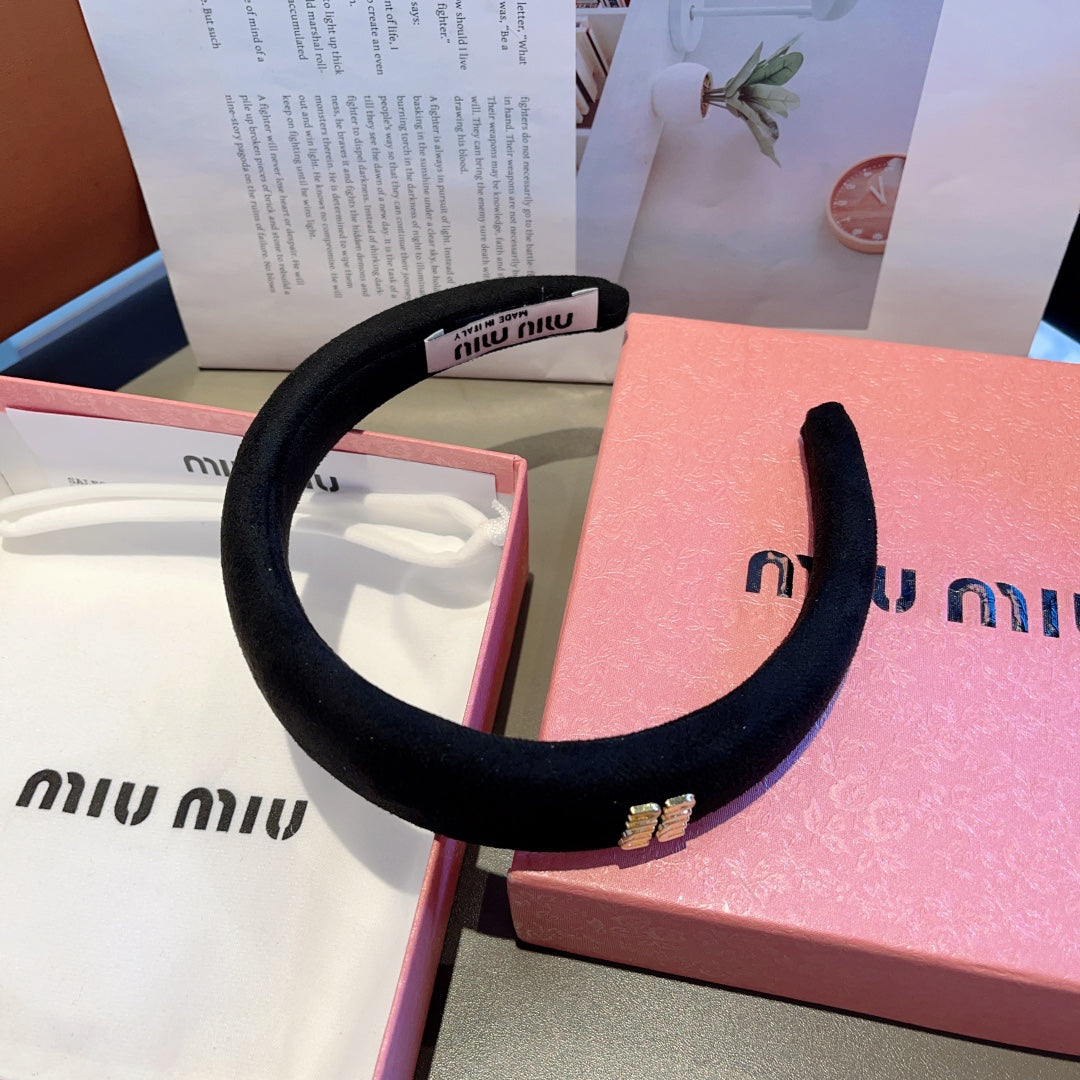 CHANEL THICK HEADBAND IN BLACK CASHMERE 412454