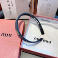 CHANEL HEAD BAND IN USAFA BLUE LAMBSKIN AND RESIN 417295