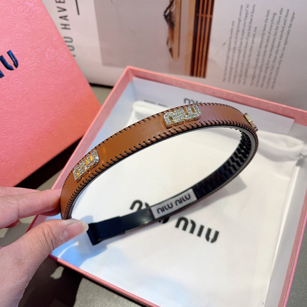 CHANEL HEAD BAND IN BURNT ORANGE LAMBSKIN AND RESIN 417296