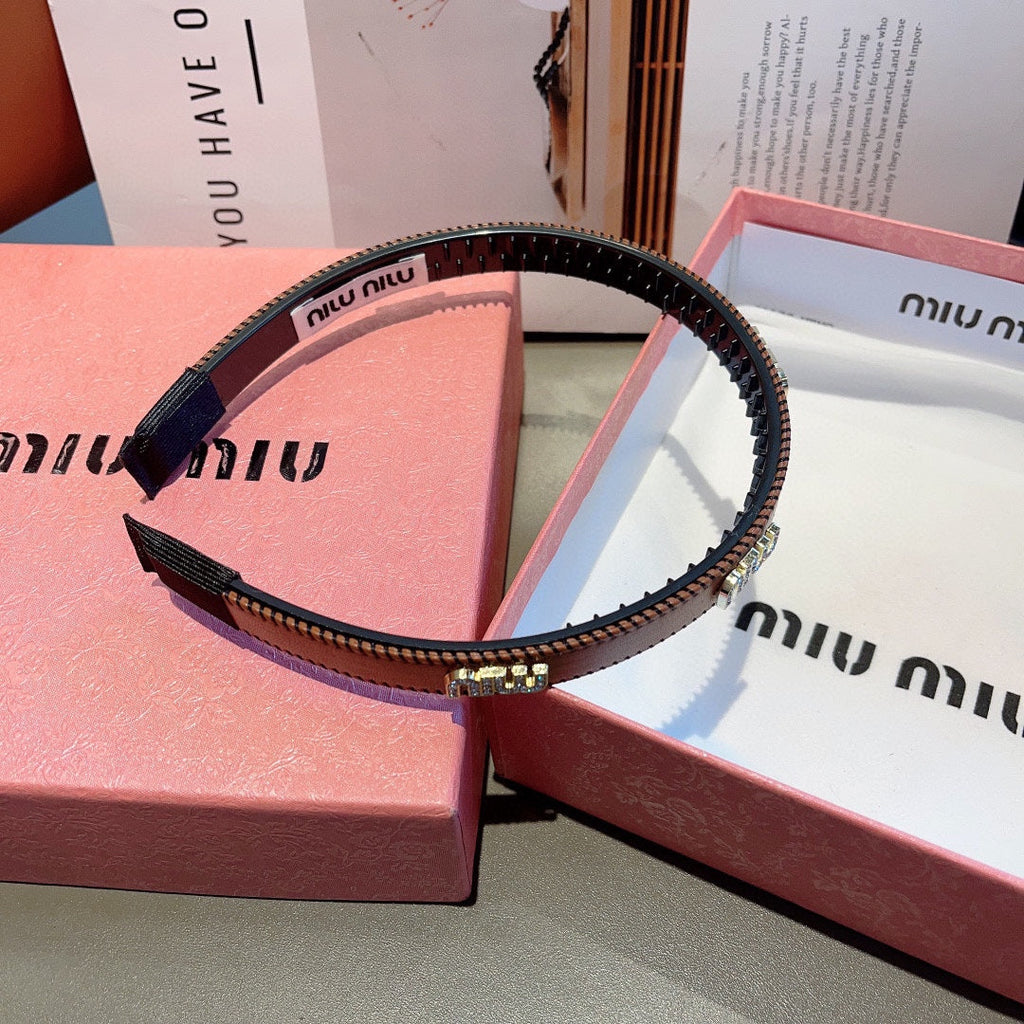 CHANEL HEAD BAND IN BURNT ORANGE LAMBSKIN AND RESIN 417296